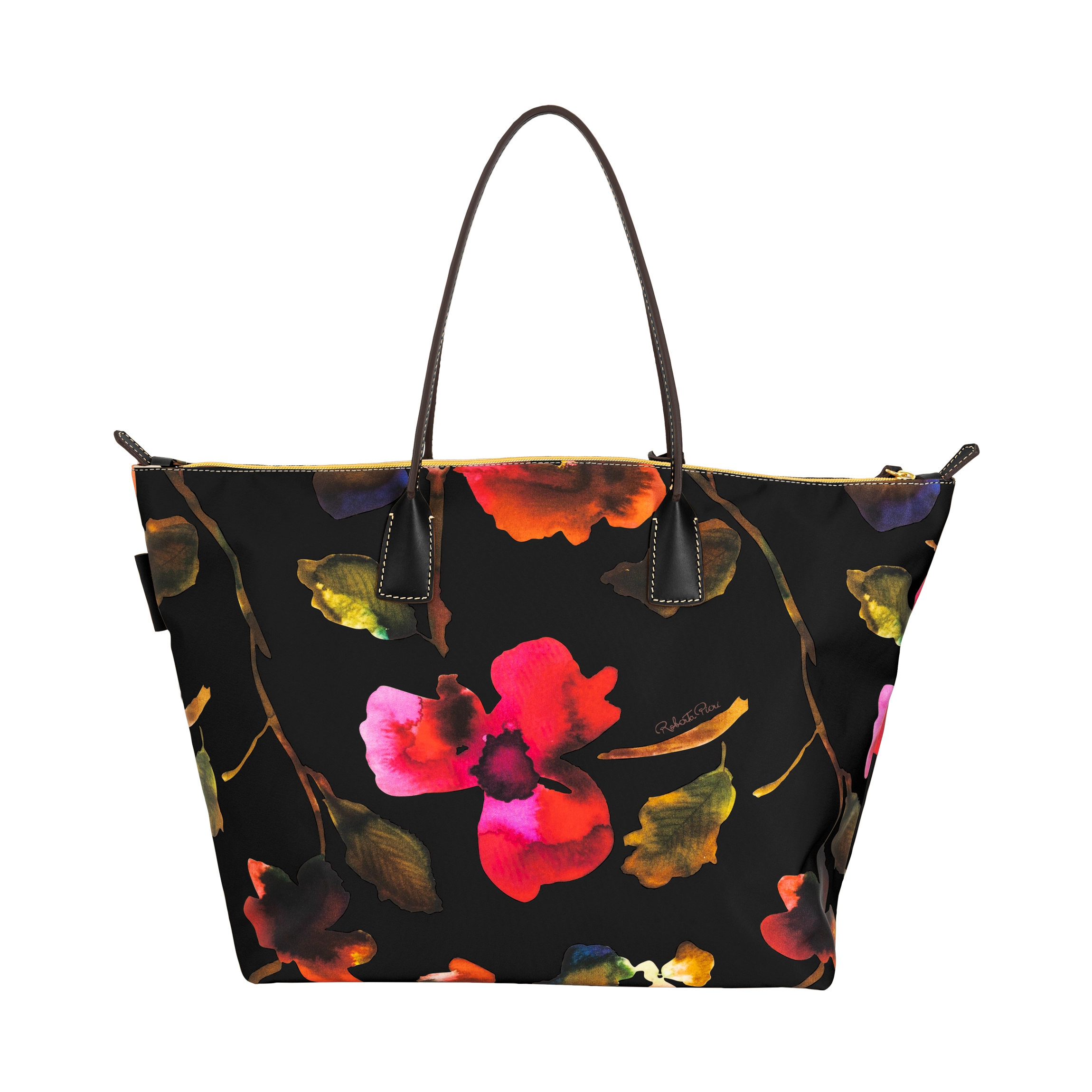 Robertina X-Large Flower Black | Tote Bag - Roberta Pieri Robertina X-Large Flower Black | Tote Bag - Roberta Pieri