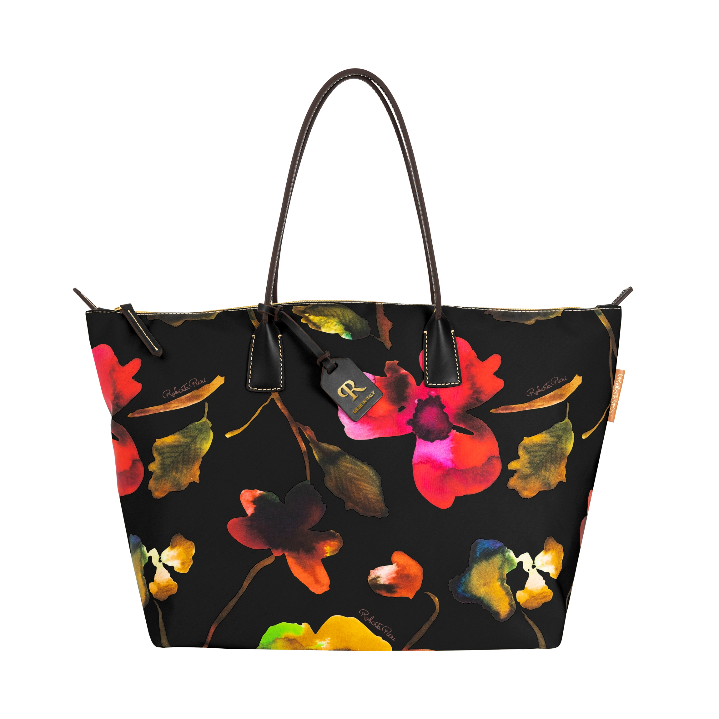 Robertina X-Large Flower Black | Tote Bag - Roberta Pieri Robertina X-Large Flower Black | Tote Bag - Roberta Pieri