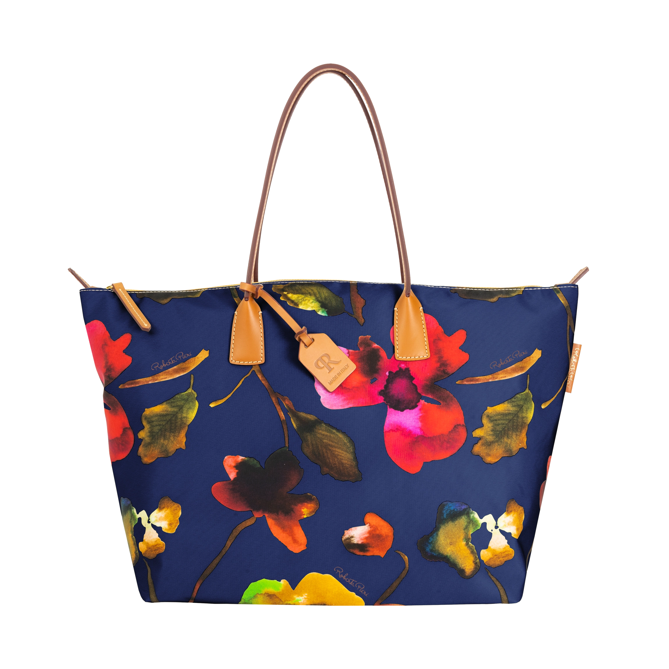 Robertina X-Large Flower Navy | Tote Bag - Roberta Pieri Robertina X-Large Flower Navy | Tote Bag - Roberta Pieri